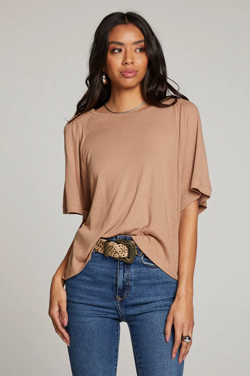Sun Warm Taupe Tee sold by Chaser product image thumbnail 4