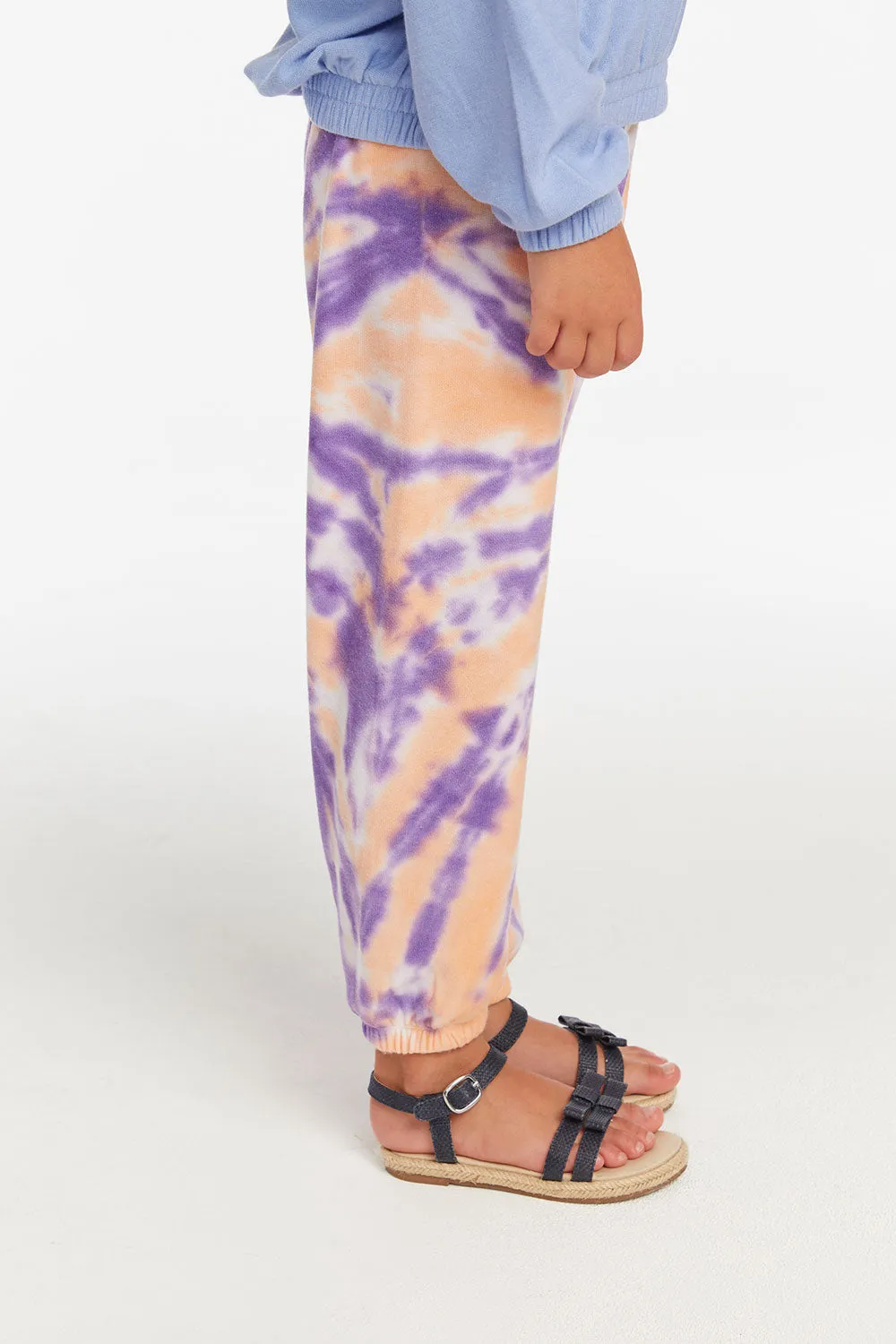 Slim Peach Lavender Tie Dye Girls Slouchy Pant sold by Chaser product image thumbnail 2