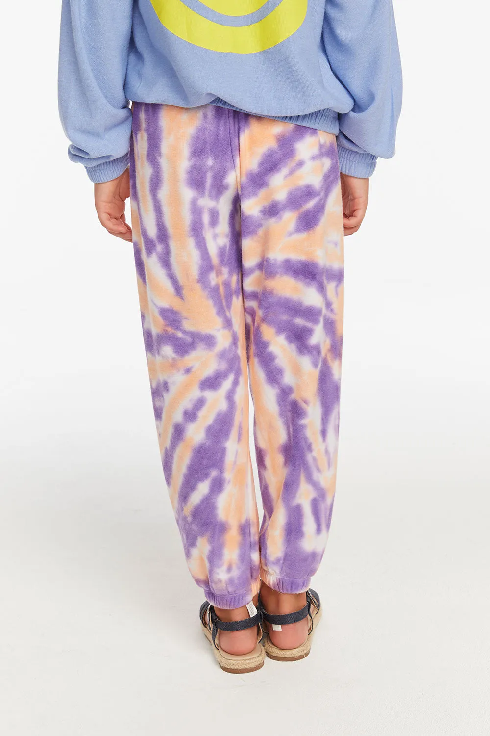Slim Peach Lavender Tie Dye Girls Slouchy Pant sold by Chaser product image thumbnail 3