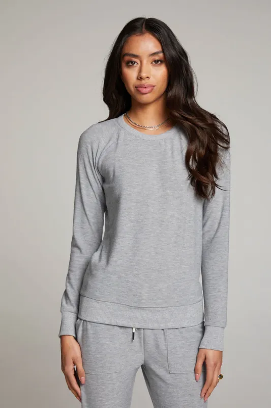 Heather Grey Long Sleeve Raglan Pullover sold by Chaser