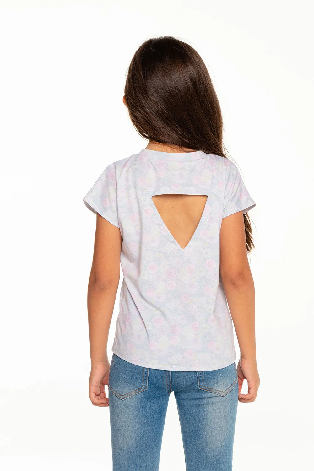 Girls Recycled Vintage Jersey Cap Sleeve Vent Back Tee sold by Chaser product image thumbnail 2