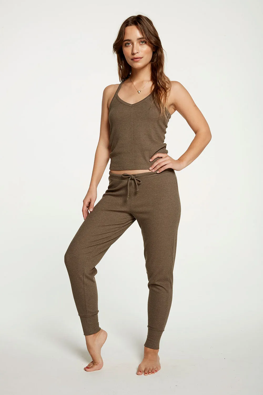 Cozy Rib Cropped Double V Cami sold by Chaser