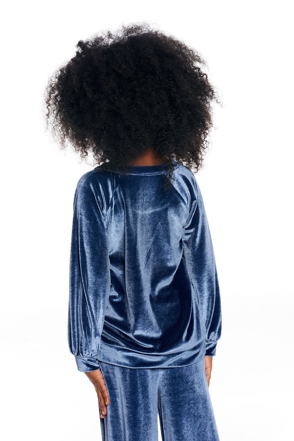 Stretch Velvet Blouson Sleeve Raglan Pullover sold by Chaser product image thumbnail 2