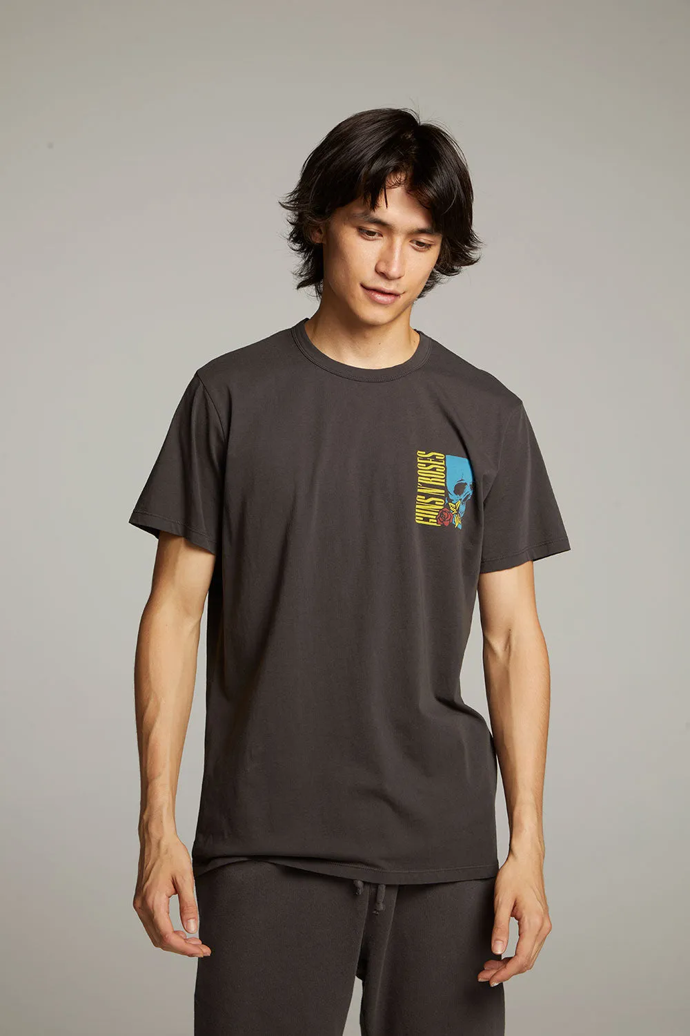 Guns N' Roses Skull Rose Crew Neck Tee sold by Chaser product image thumbnail 4