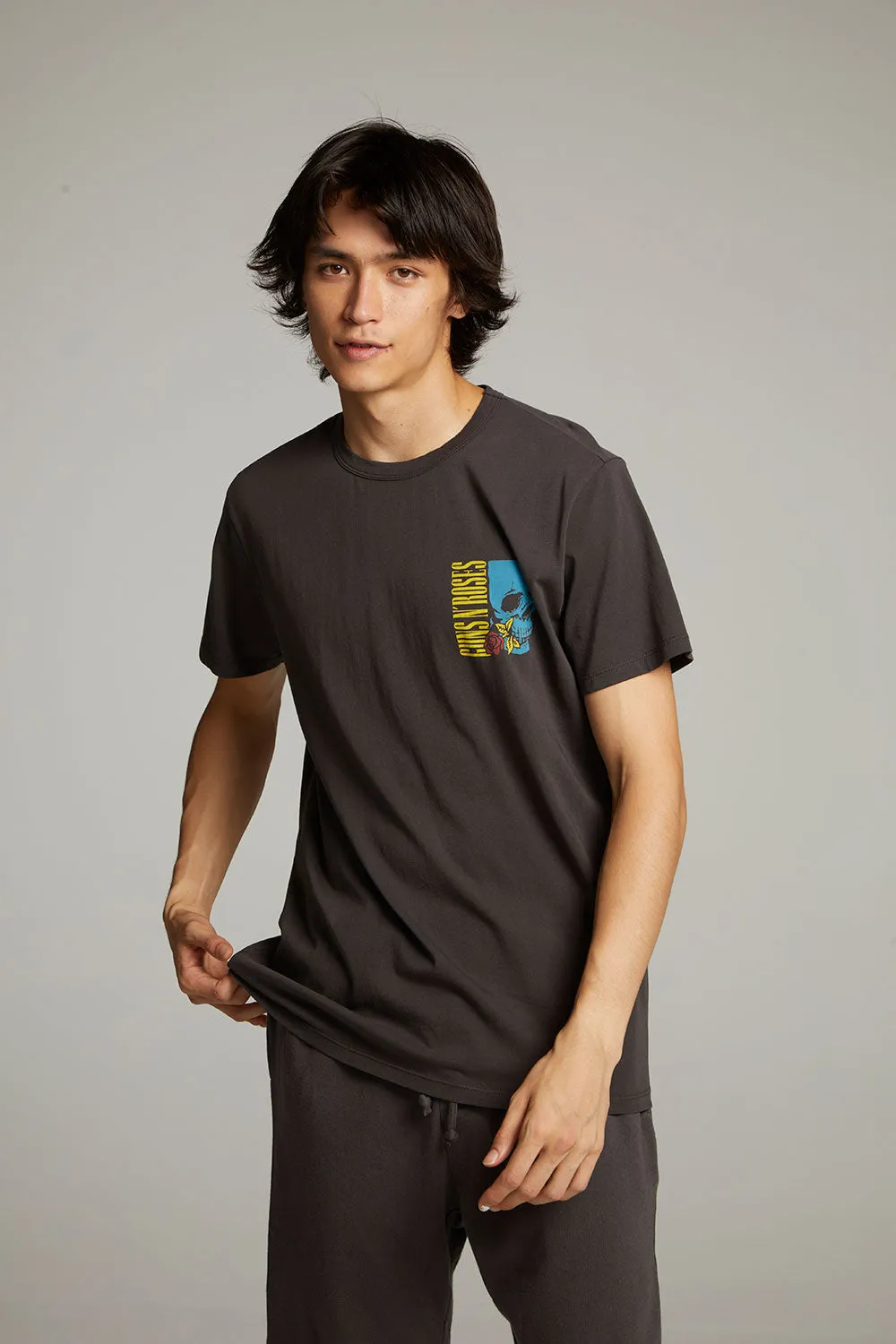 Guns N' Roses Skull Rose Crew Neck Tee sold by Chaser product image thumbnail 3