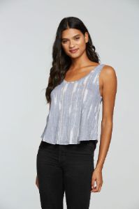 Linen Jersey Flouncy Double Scoop Tank sold by Chaser