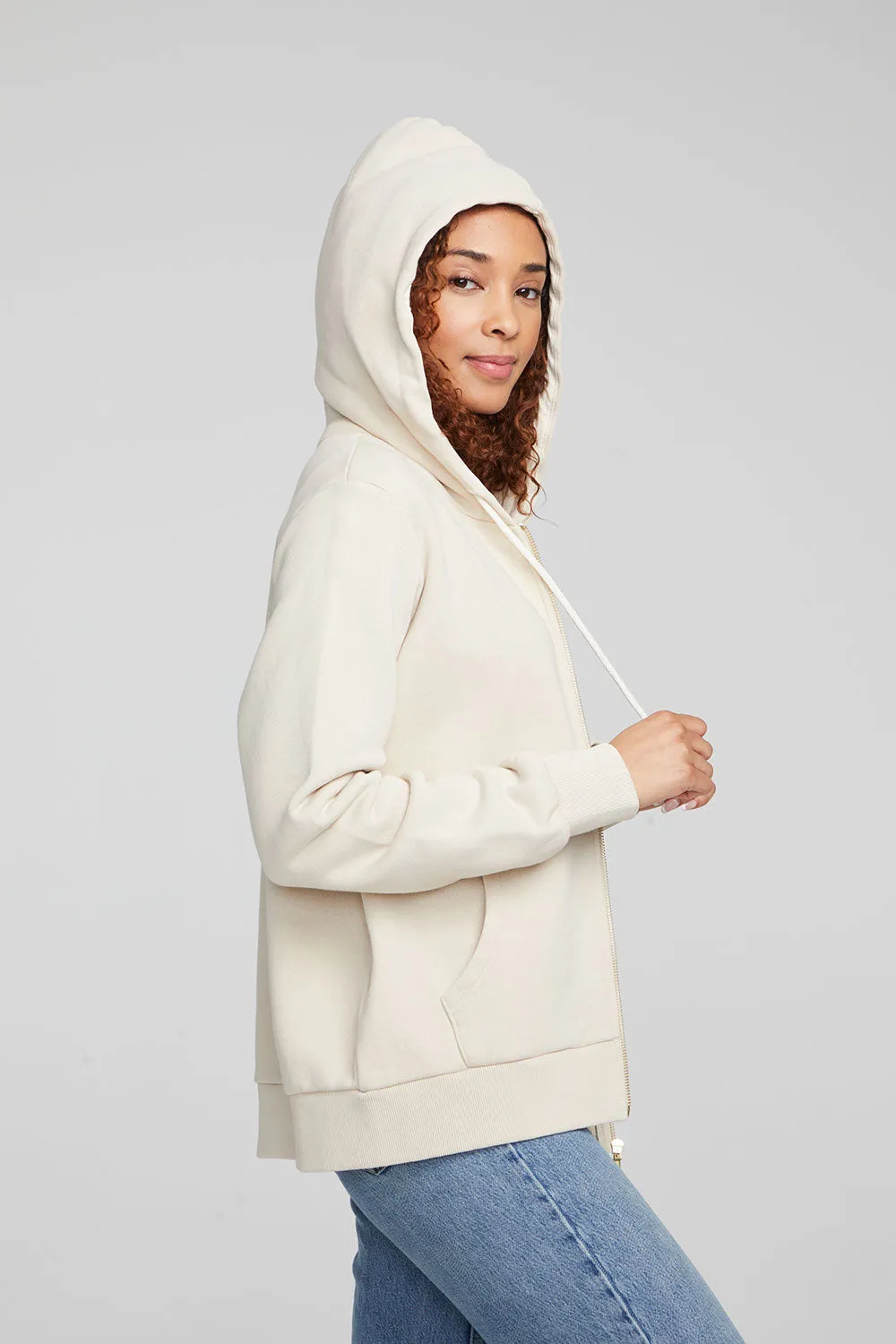 Lex Oatmeal Zip Up Hoodie sold by Chaser product image thumbnail 2