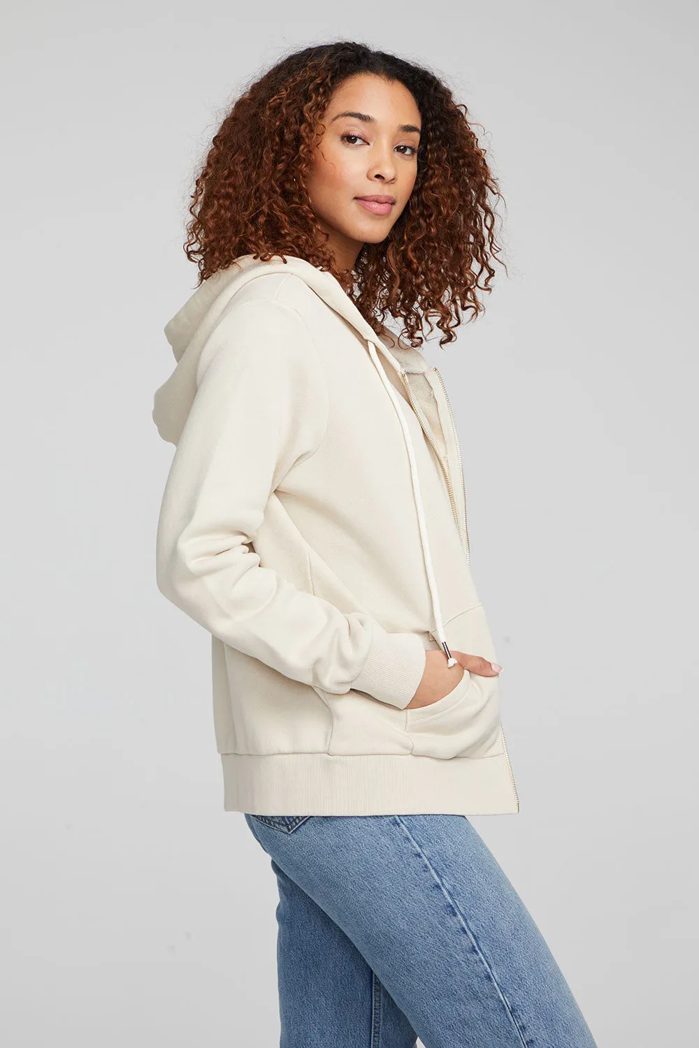 Lex Oatmeal Zip Up Hoodie sold by Chaser product image thumbnail 5