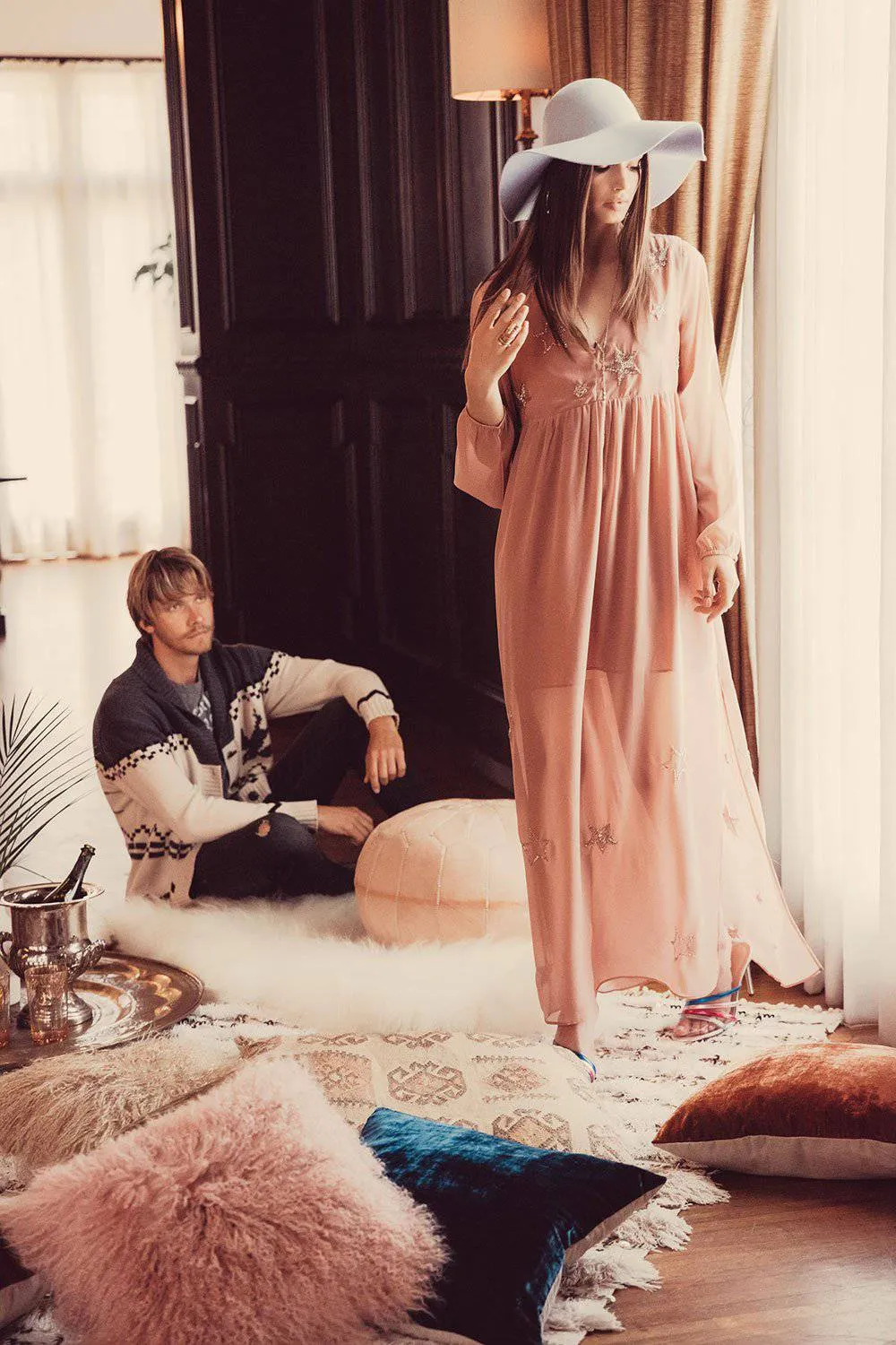 Beaded Star Long Sleeve Maxi Dress sold by Chaser product image thumbnail 5