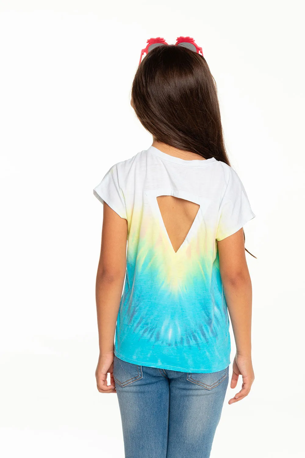 Girls Recycled Vintage Jersey Cap Sleeve Vent Back Tee sold by Chaser product image thumbnail 2