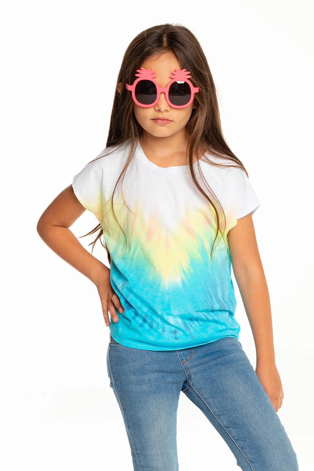 Girls Recycled Vintage Jersey Cap Sleeve Vent Back Tee sold by Chaser