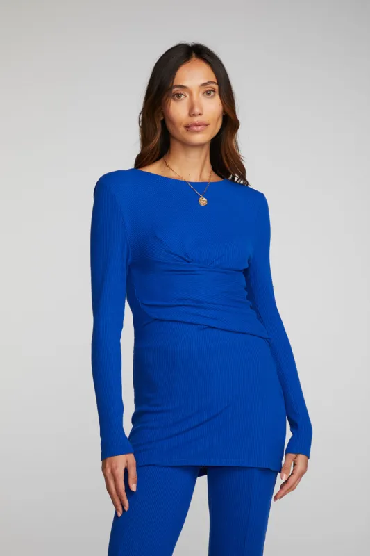 Recycled Love Rib Long Sleeve Tee with Crossover Styling sold by Chaser