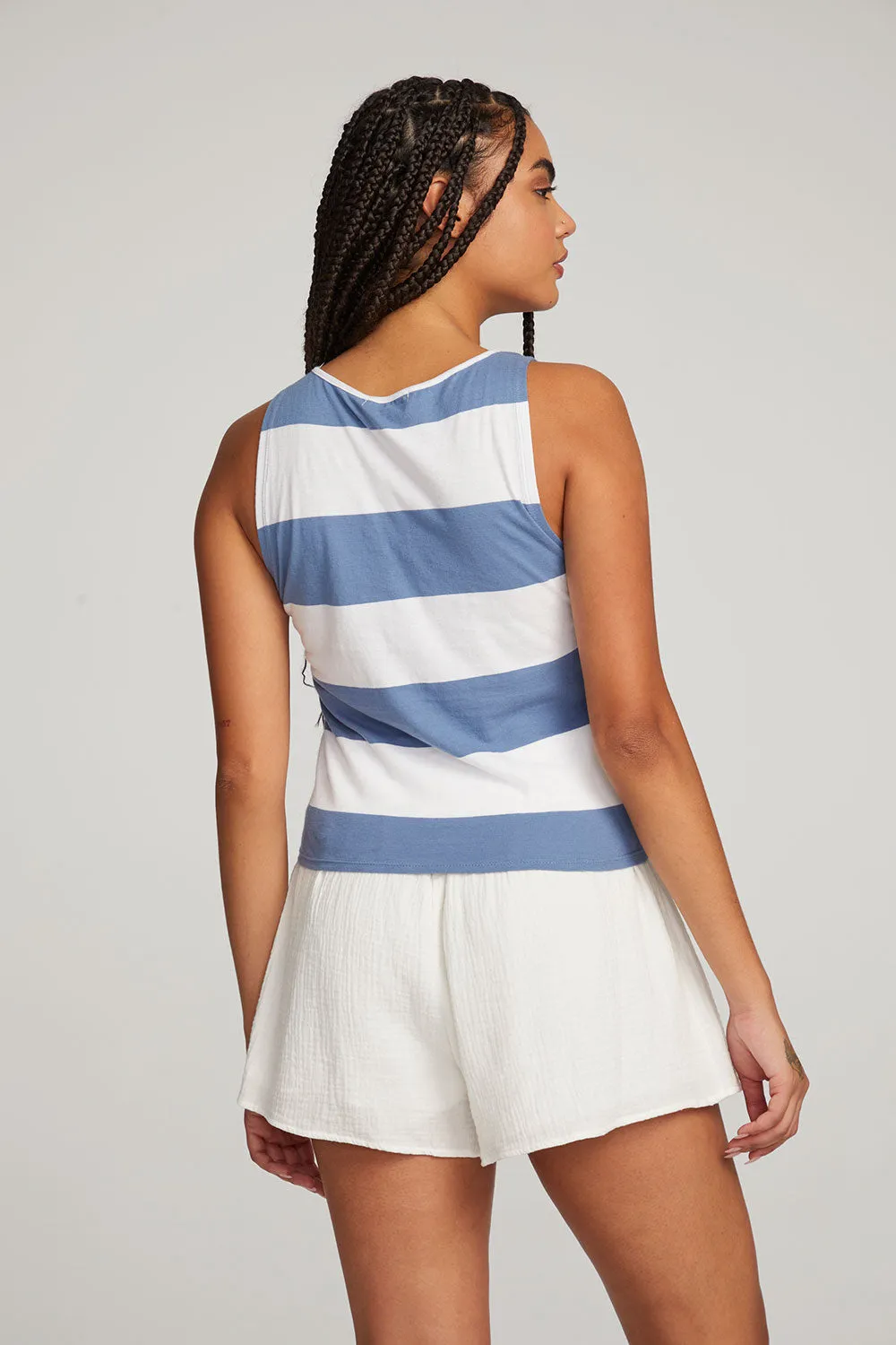 Teague Vintage Blue Stripe Tank sold by Chaser product image thumbnail 3