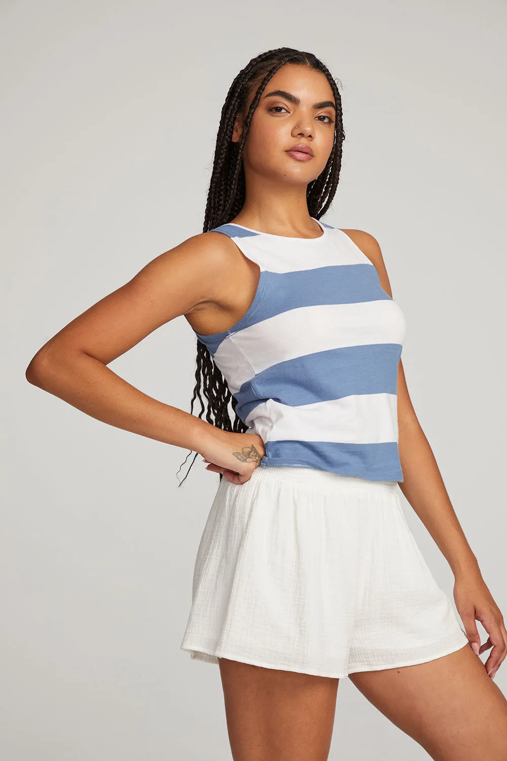 Teague Vintage Blue Stripe Tank sold by Chaser product image thumbnail 2