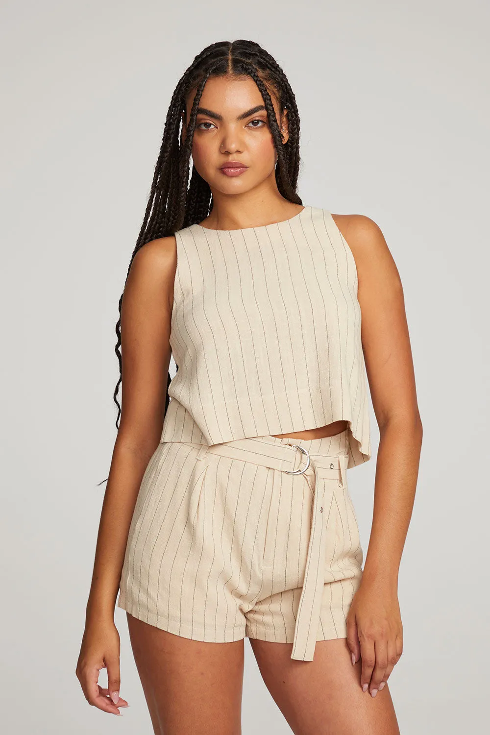 Riley White Pinstripe Tank sold by Chaser product image thumbnail 4