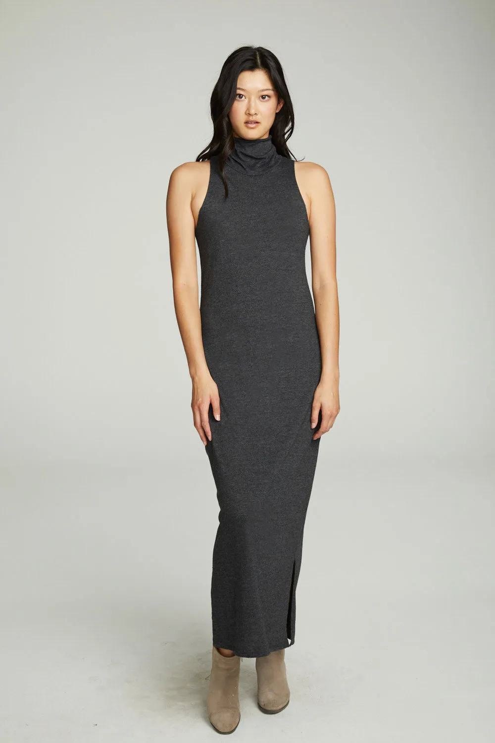 Turtle Neck Tank Maxi Dress With Side Slits sold by Chaser