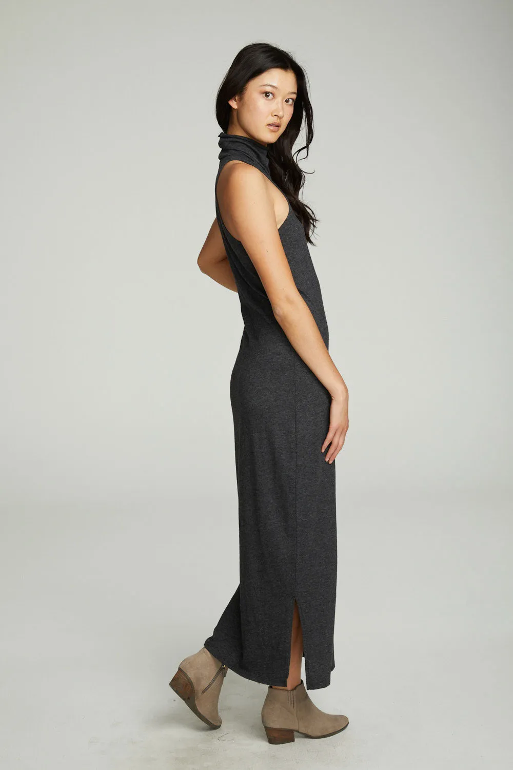 Turtle Neck Tank Maxi Dress With Side Slits sold by Chaser product image thumbnail 5