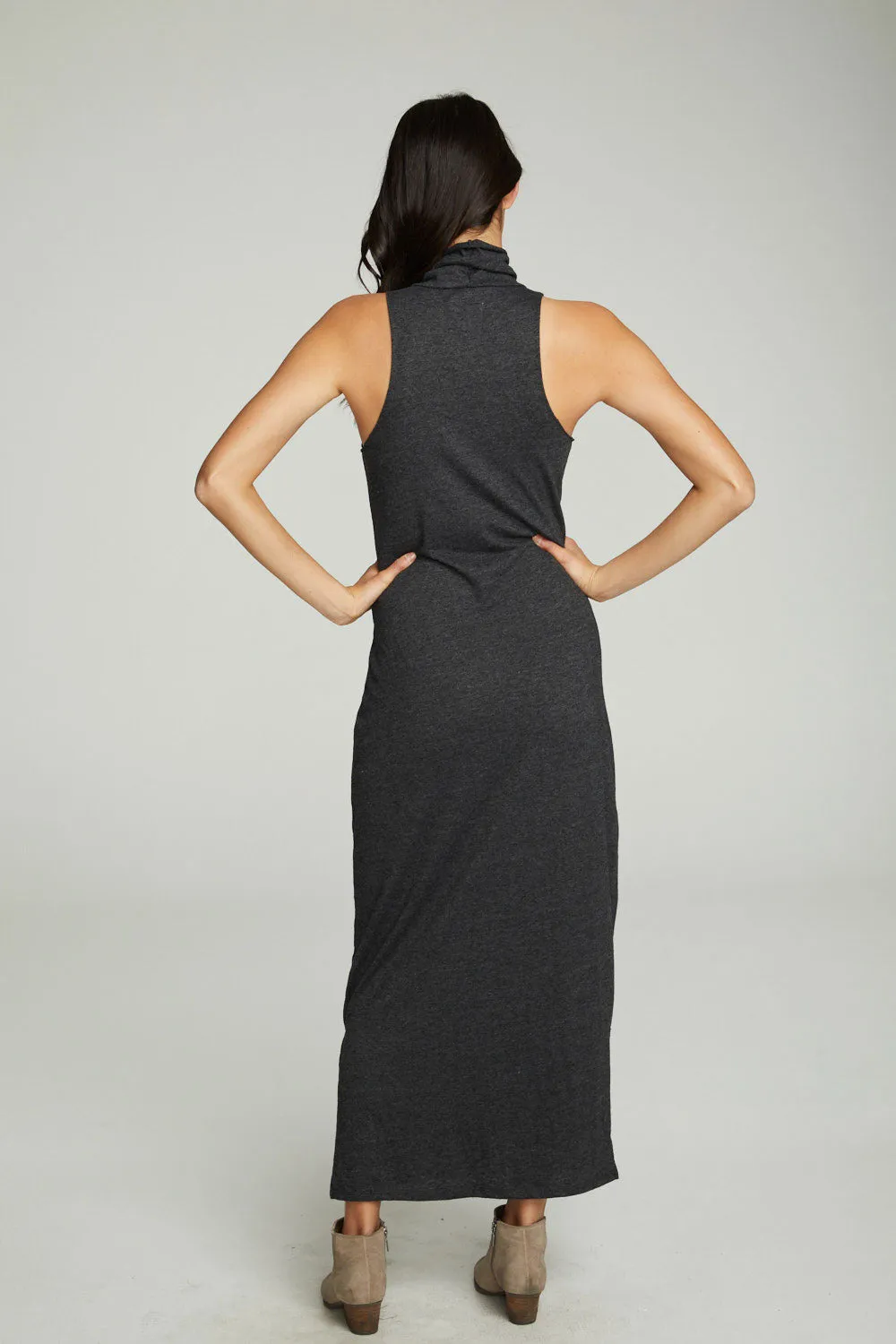 Turtle Neck Tank Maxi Dress With Side Slits sold by Chaser product image thumbnail 3