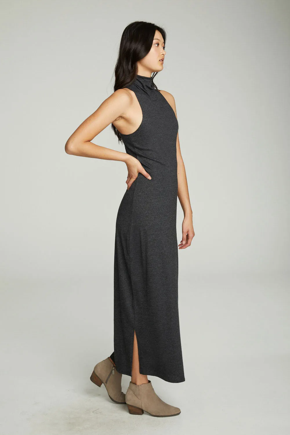 Turtle Neck Tank Maxi Dress With Side Slits sold by Chaser product image thumbnail 2