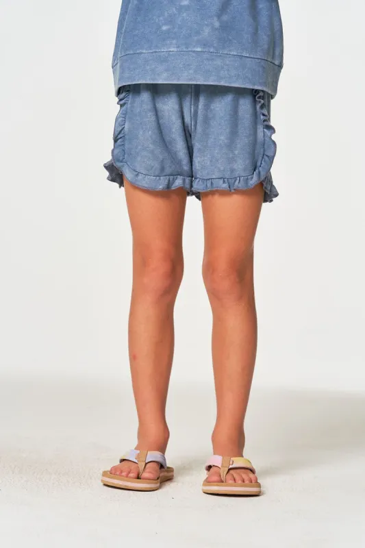 Girls rPET Cozy Knit Ruffle Dolphin Shorts made by Chaser