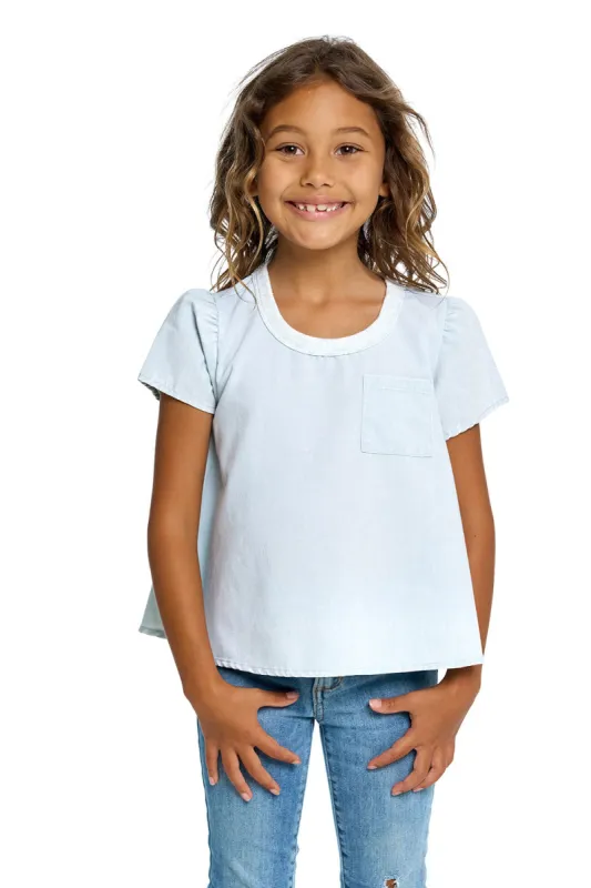 Girls Heirloom Wovens Puff Sleeve Tee sold by Chaser