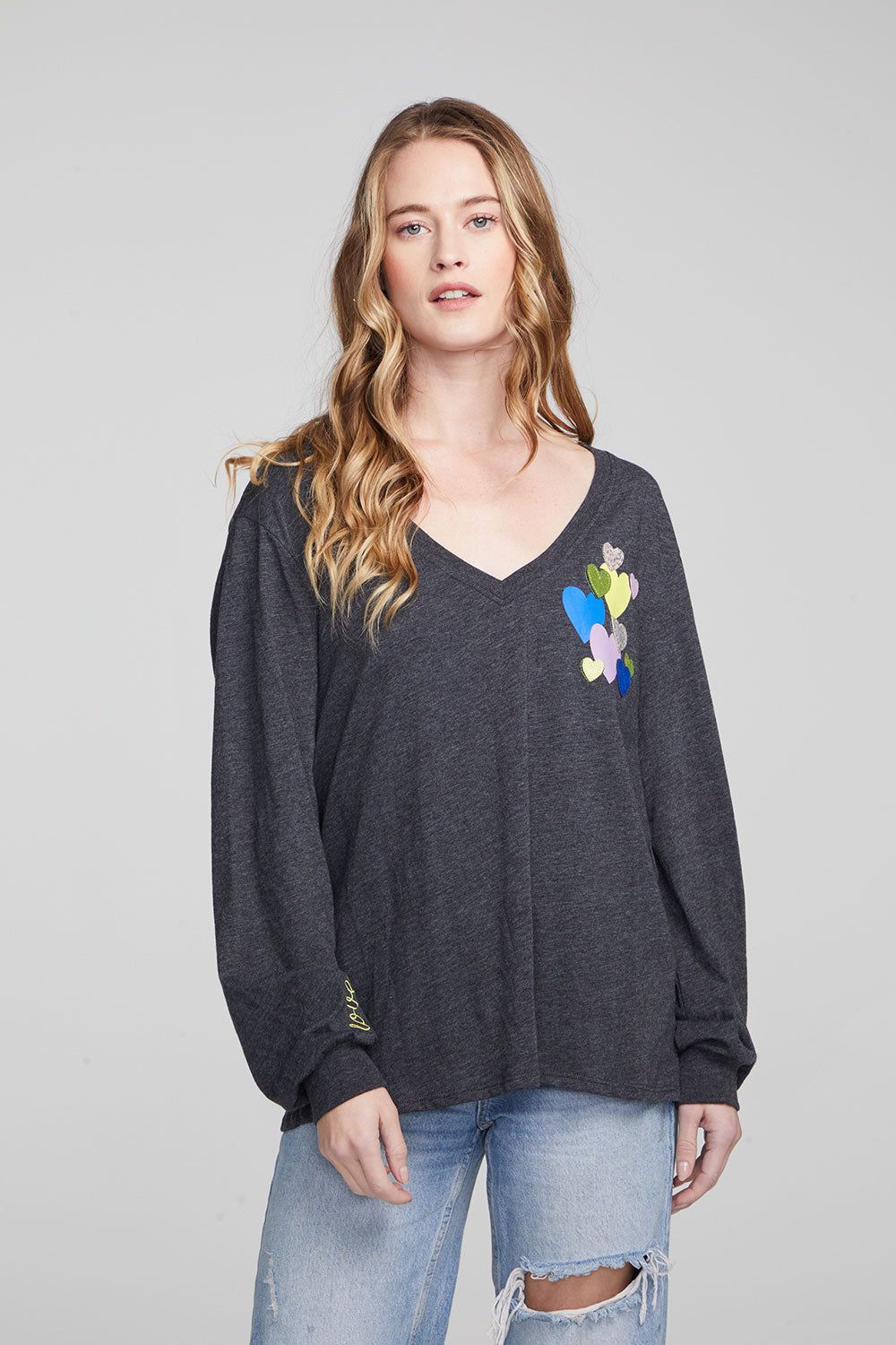 Love Hearts Vintage Jersey Long Sleeve sold by Chaser product image thumbnail 3