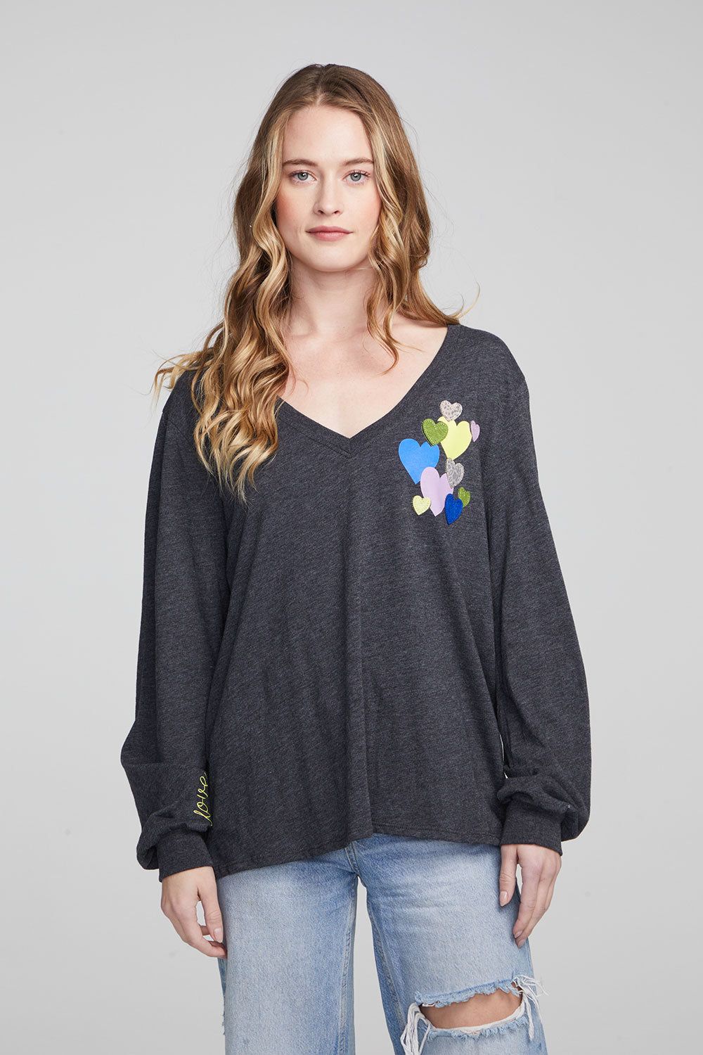 Love Hearts Vintage Jersey Long Sleeve sold by Chaser