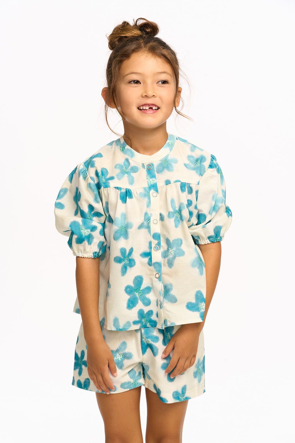 Blue Watercolor Floral Top sold by Chaser