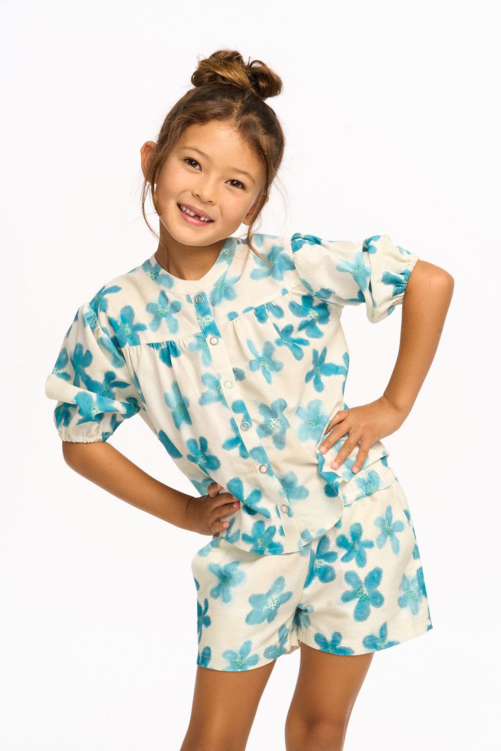 Blue Watercolor Floral Top sold by Chaser product image thumbnail 2