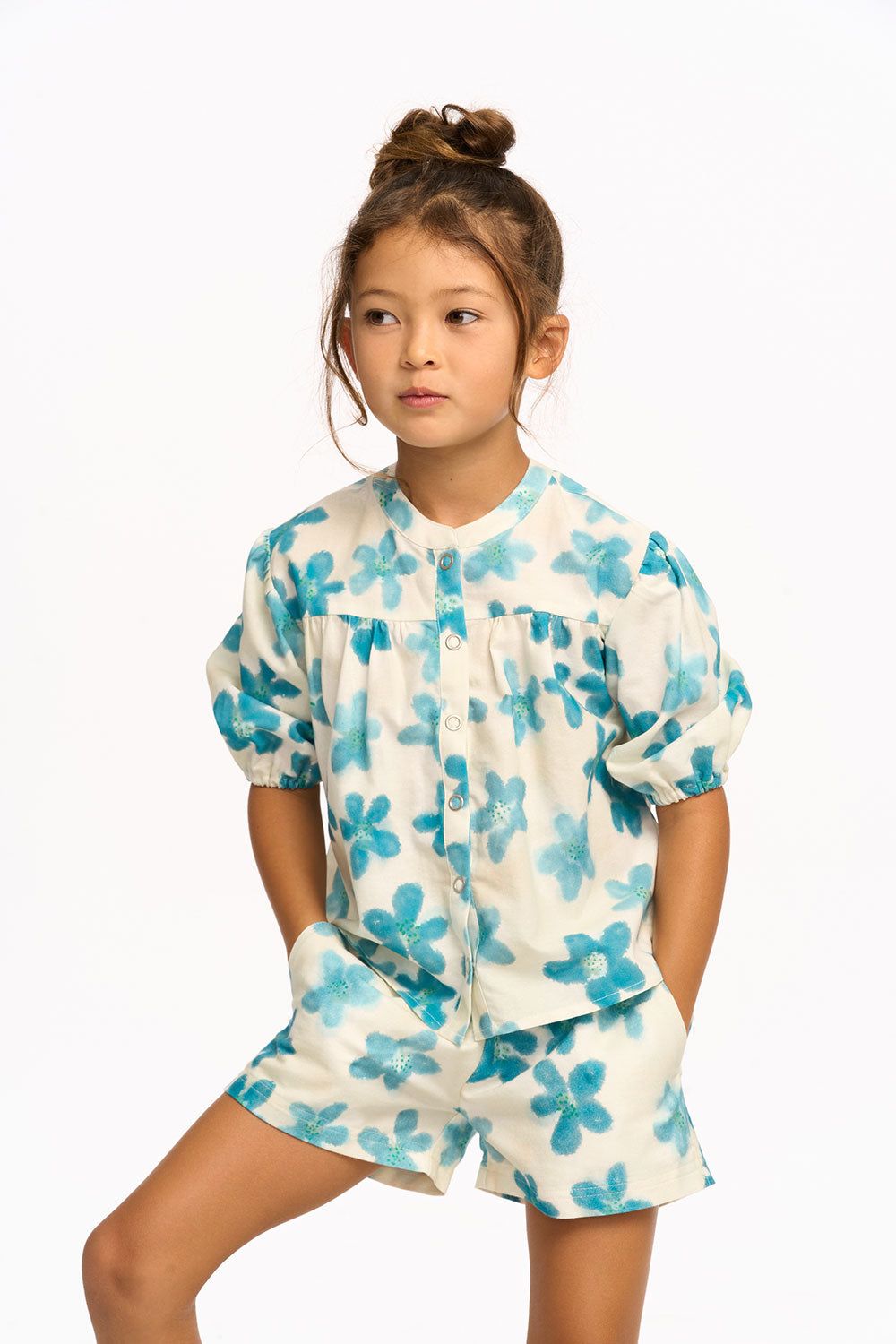 Blue Watercolor Floral Top sold by Chaser product image thumbnail 3