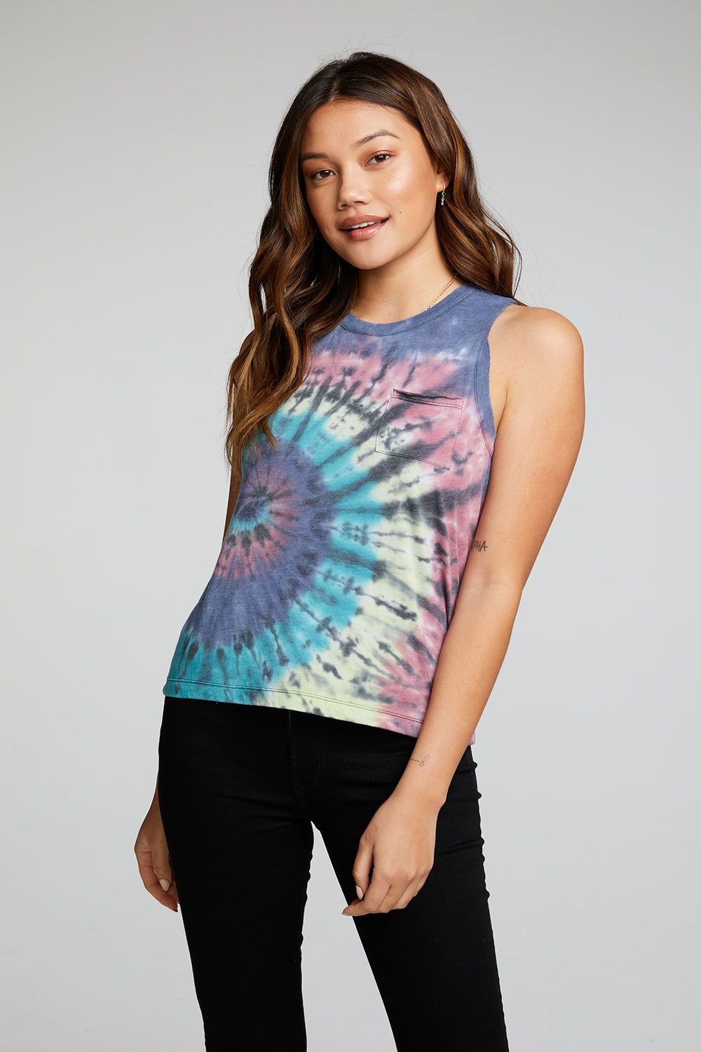 Recycled Vintage Jersey Low Armhole Pocket Muscle sold by Chaser