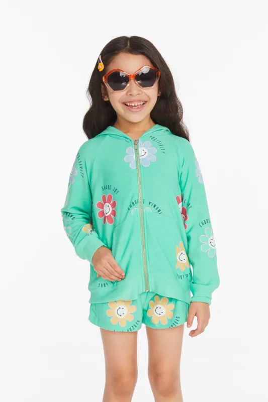 Smiley Flower Girls Zip-up Hoodie sold by Chaser