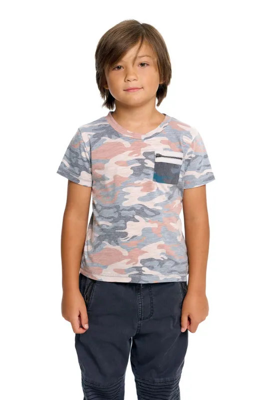 Boys Gauze Jersey Zip Pocket Short Sleeve Tee made by Chaser