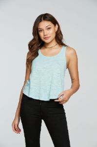 Slub Jersey Flouncy Racerback Tank sold by Chaser