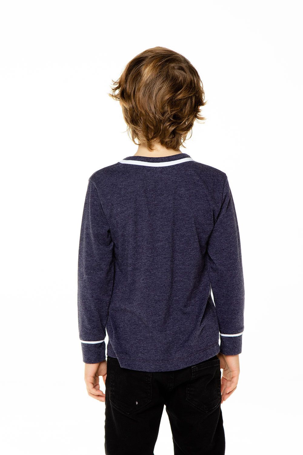 Boys Recycled Vintage Jersey Long Sleeve Pocket Tee with Piping sold by Chaser product image thumbnail 2