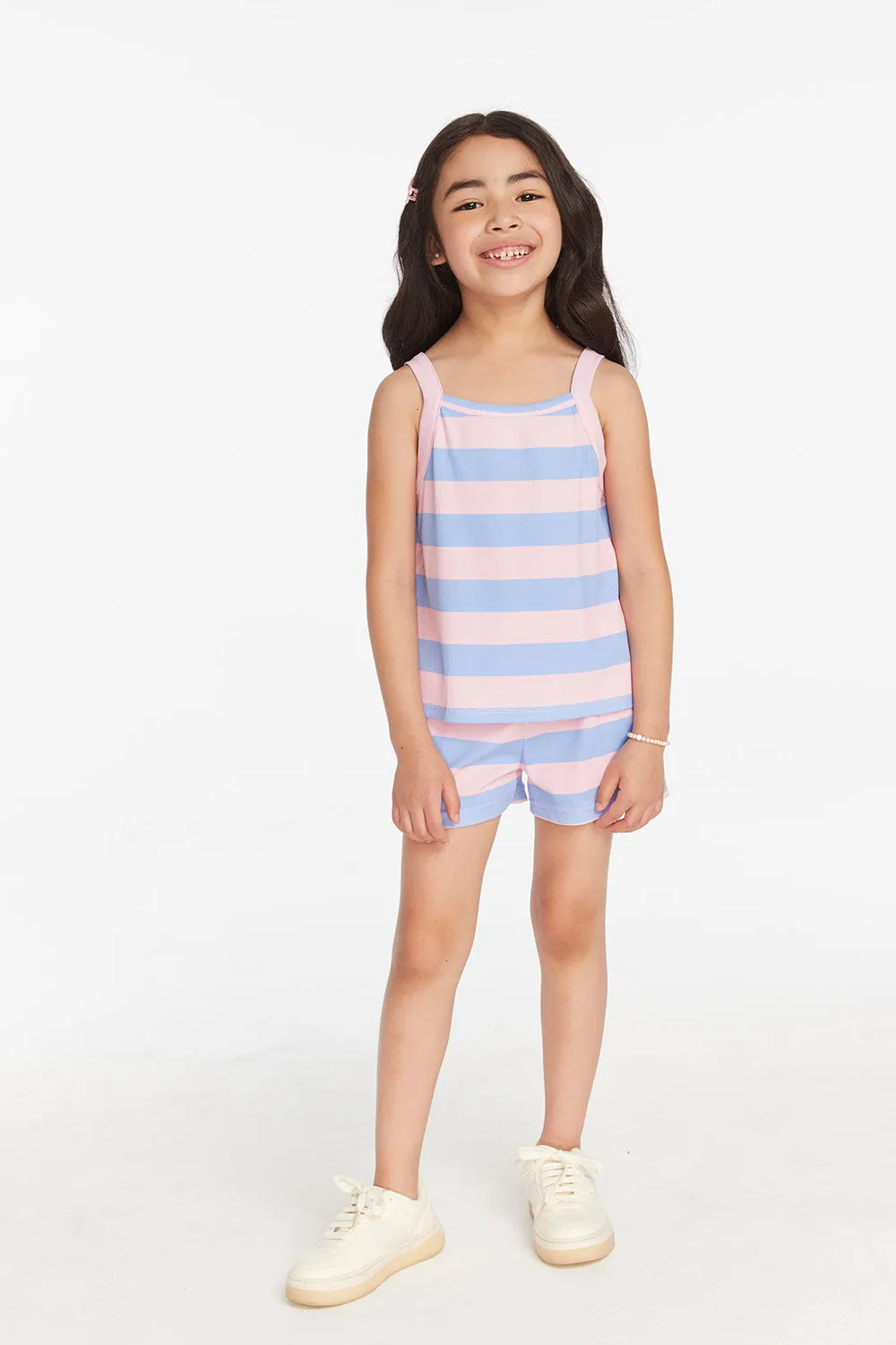 Mae Bubblegum Stripe Girls Tank Top sold by Chaser product image thumbnail 5