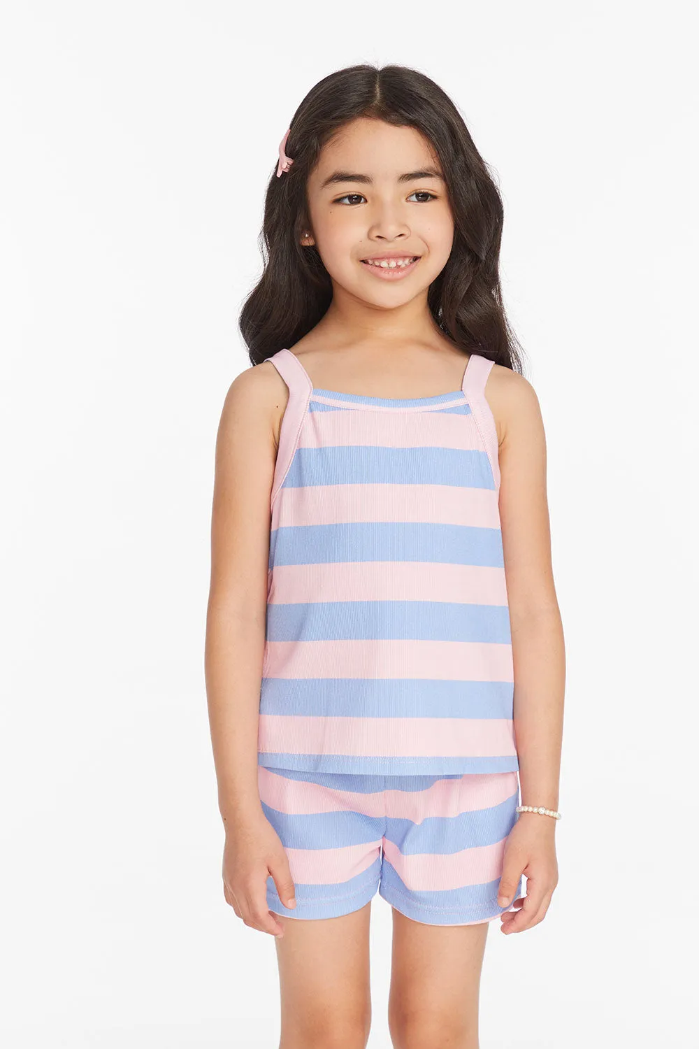 Mae Bubblegum Stripe Girls Tank Top sold by Chaser