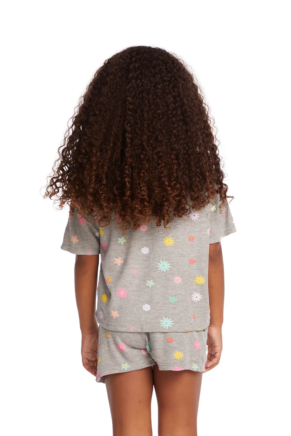 Devin Embroidered Flowers Girls Tee sold by Chaser product image thumbnail 4