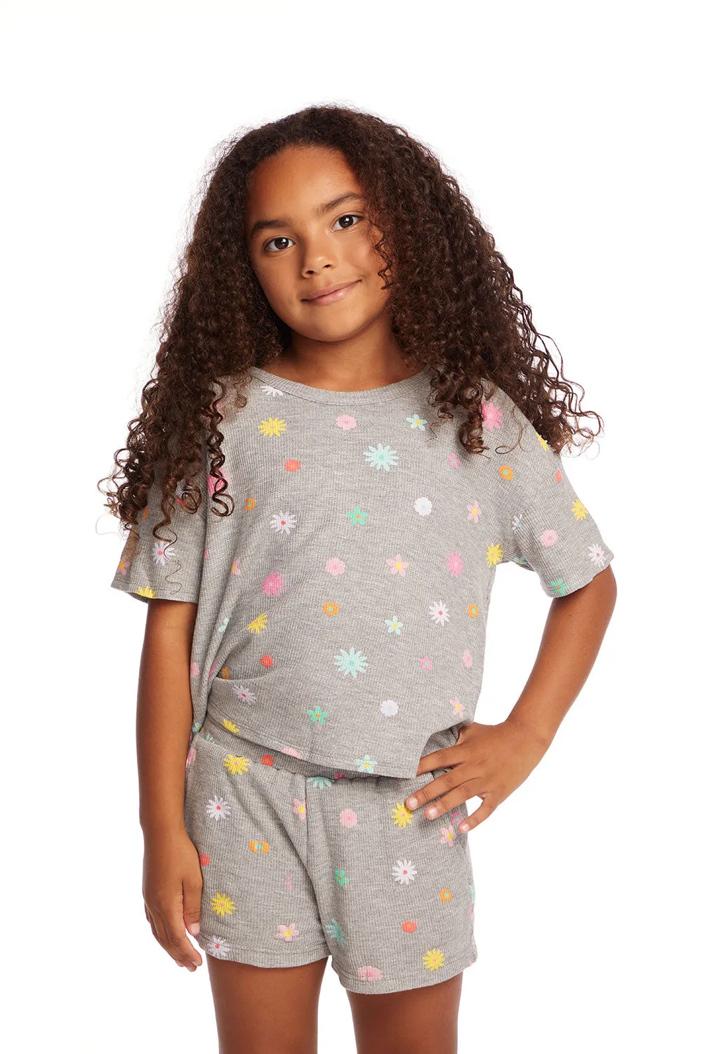 Devin Embroidered Flowers Girls Tee sold by Chaser product image thumbnail 2