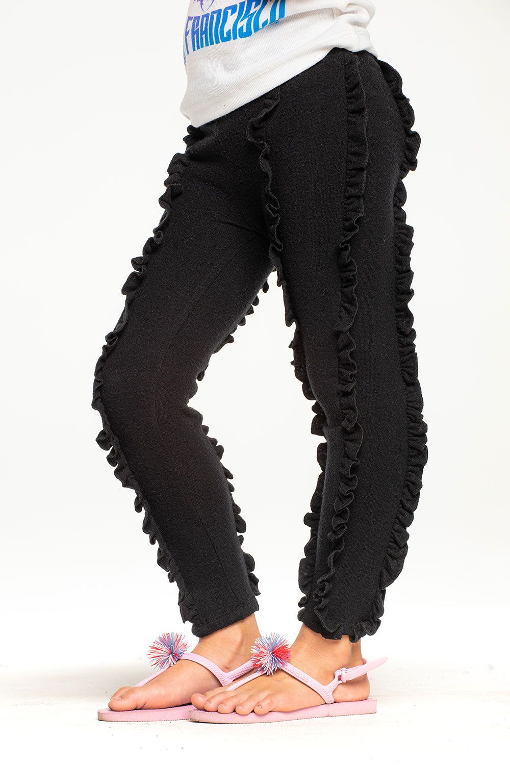 Girls Recycled Bliss Knit Ruffle Legging sold by Chaser product image thumbnail 2