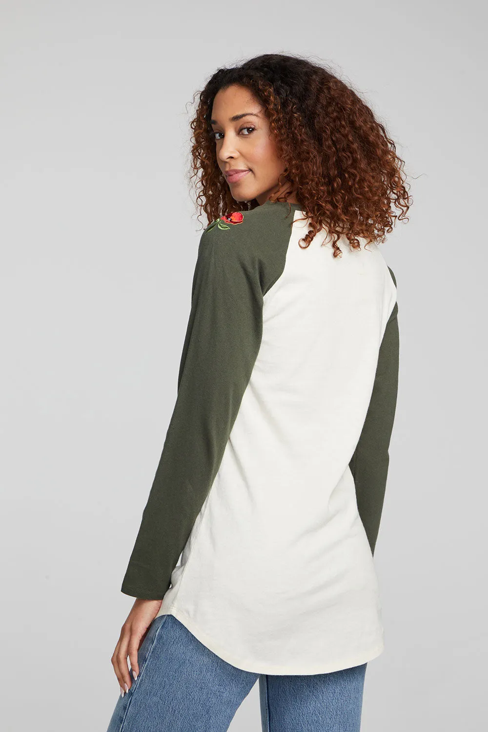 Poppy Embroidery Football Long Sleeve sold by Chaser product image thumbnail 4