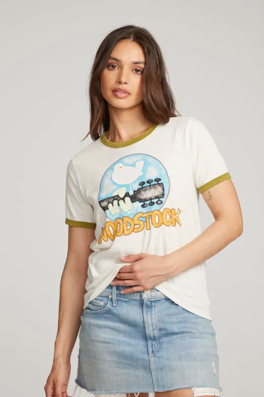Woodstock Bird On Guitar Tee sold by Chaser