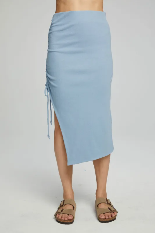 Mullen Midi Skirt - Faded Denim sold by Chaser