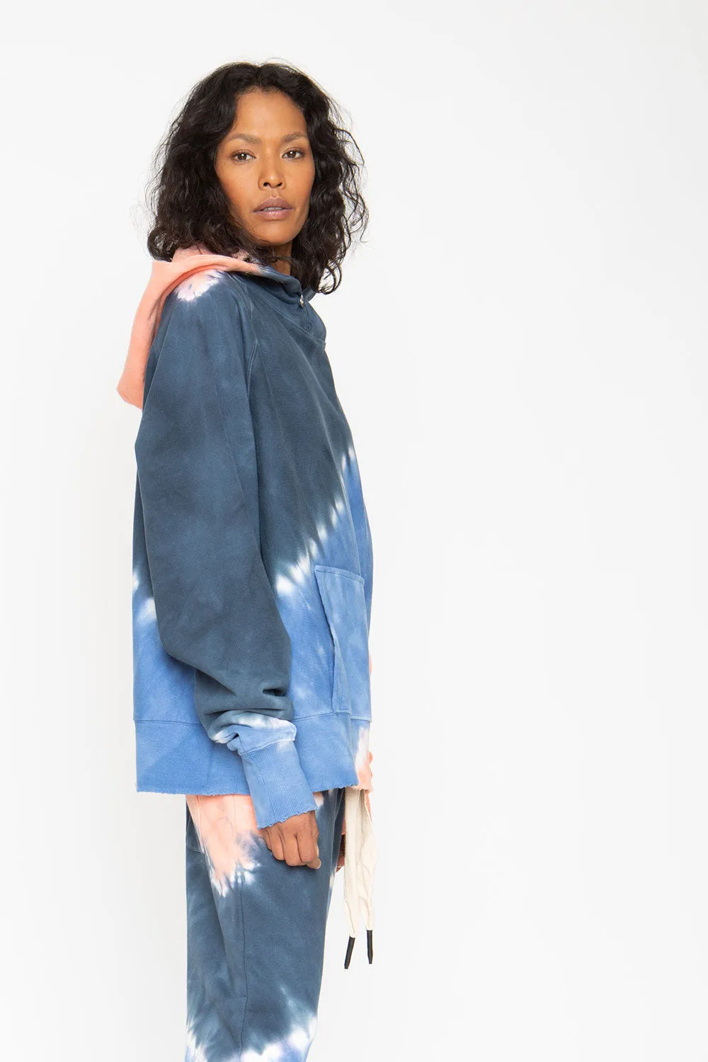 Tie Dye Fleece Front Pocket Hoodie sold by Chaser product image thumbnail 5