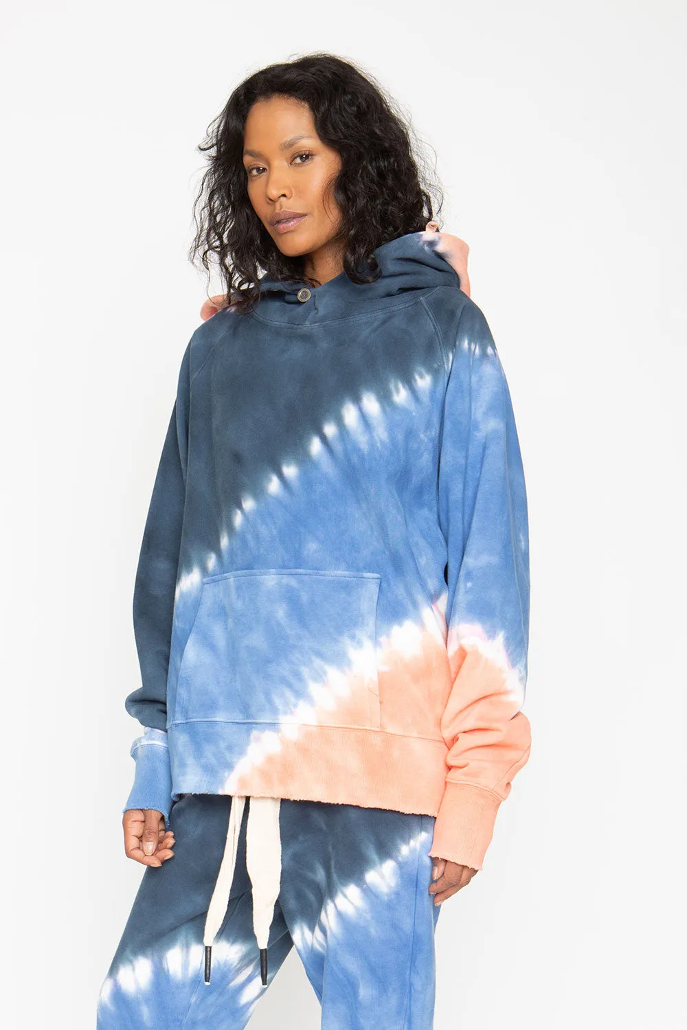 Tie Dye Fleece Front Pocket Hoodie sold by Chaser product image thumbnail 4