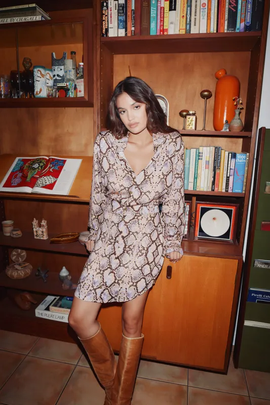 Paxton Python Print Mini Dress sold by Chaser