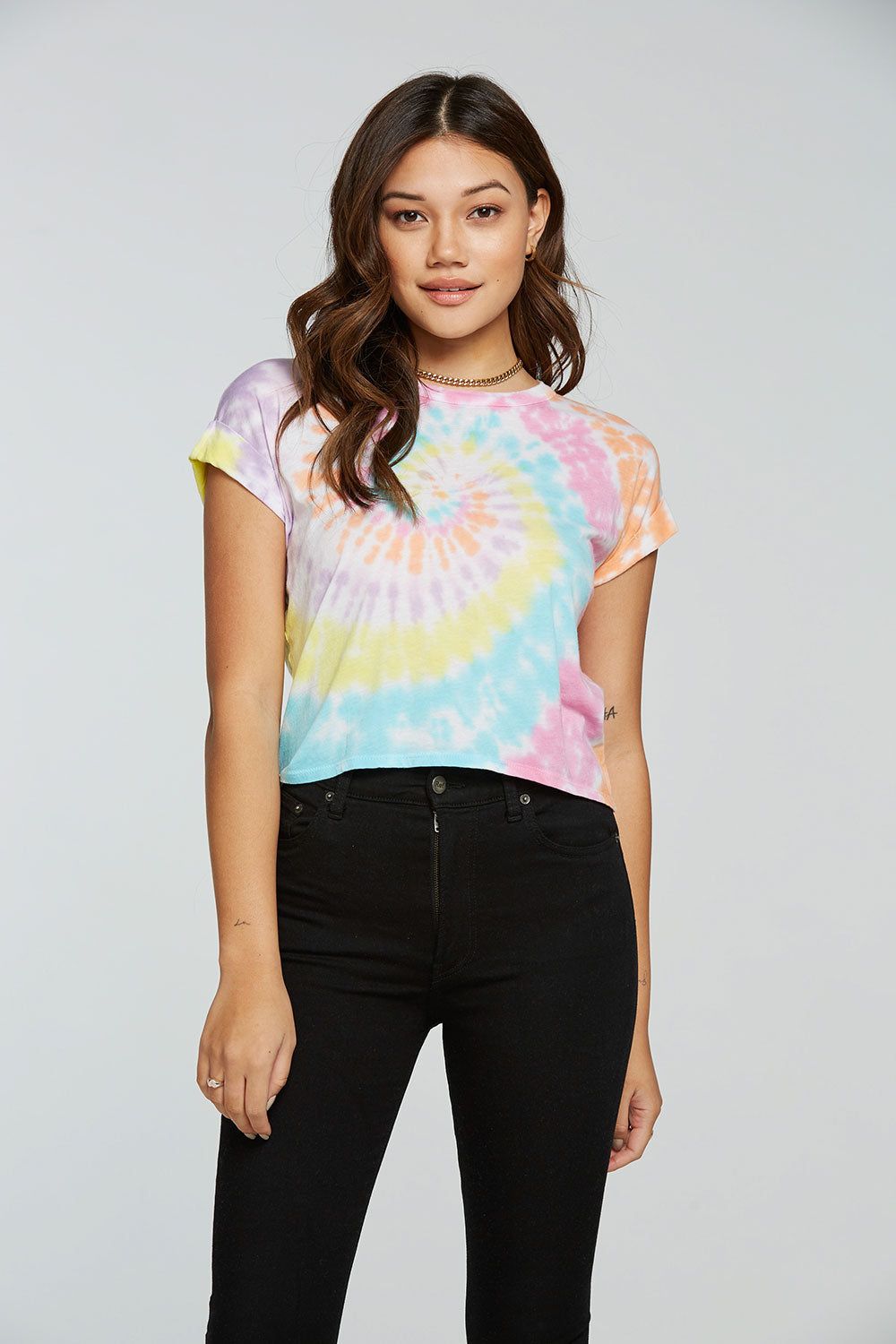 Recycled Vintage Jersey Drop Shoulder Rolled Short Sleeve Tee sold by Chaser