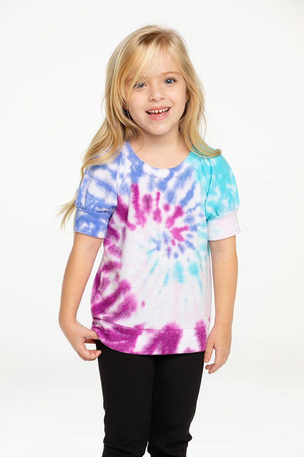 Girls Recycled Bliss Knit Puff Short Sleeve Pullover sold by Chaser