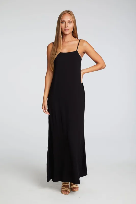 Heirloom Wovens Low Back Strappy Side Slit Maxi Dress sold by Chaser