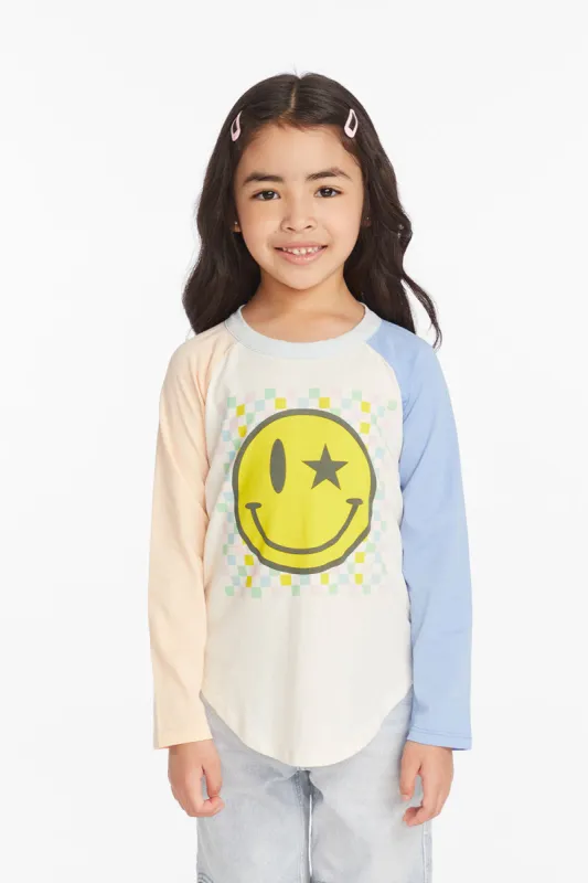 Checkered Smiley Girls Long Sleeve sold by Chaser